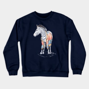 Winter Zebra in Sweater Crewneck Sweatshirt